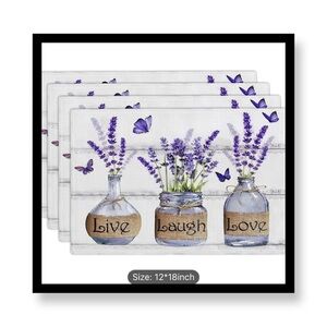 4pcs Lavender Flower Placemats
